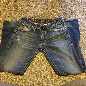 Rock revival blue straight cut jeans 34 inch waist